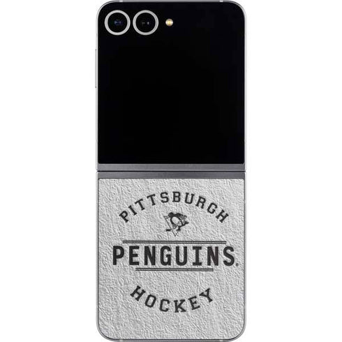 NHL Pittsburgh Penguins Black Text Galaxy Z Flip6 Skin